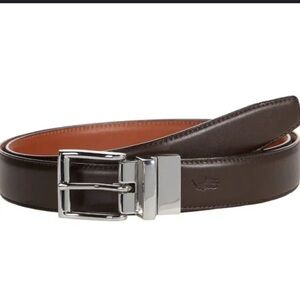 Ralph Lauren Brown Leather Belt with Silver Buckle